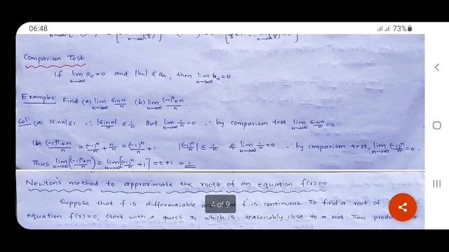 Limits of sequences and the Newton's Method to find a root of f(x) = 0