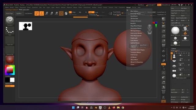 How to Mirror a Subtool (or Object) in ZBrush смотреть онлайн