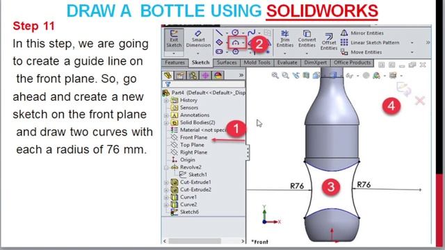 Solidworks Tutorial Step by Step Draw a Bottle | Solidworks complete guide | Free Solidworks смотреть онлайн