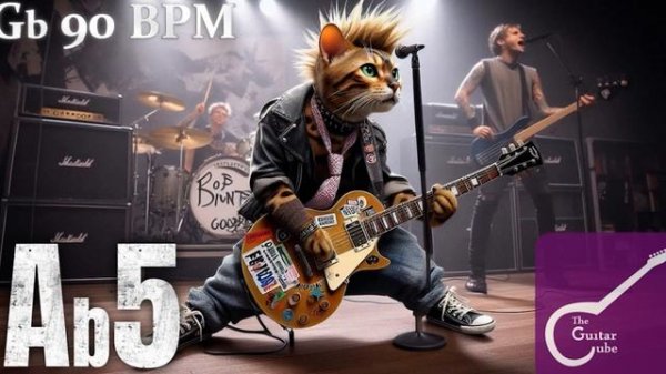 Pop Punk Guitar Backing Track  G flat  90 BPM