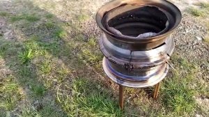 Печь для казана из автомобильных дисков от жигули обзор что получилось #самоделка своими руками