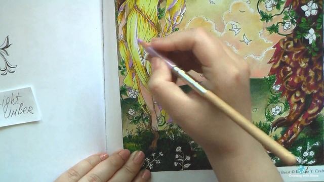 Coloring 'BEAUTY & the BEAST' in 'Myth & Magic' book by Kinuko Craft. Part 3 смотреть онлайн