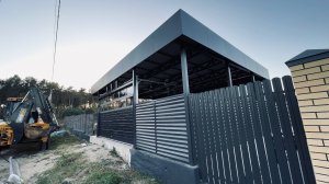 Навес с плоской крышей