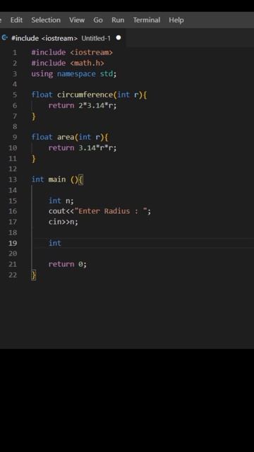 To Find Area and Circumference of Circle in C++ Using Functions || C++ || #coding #education #code смотреть онлайн