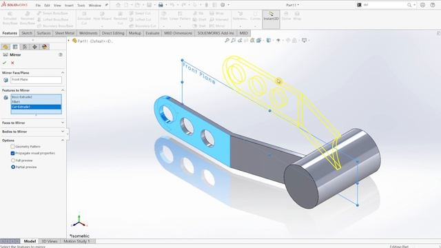 SolidWorks Part Design Tutorial: Step-by-Step Guide for Beginners смотреть онлайн