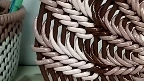 Объёмный колосок (плейсмат корневым плетением)