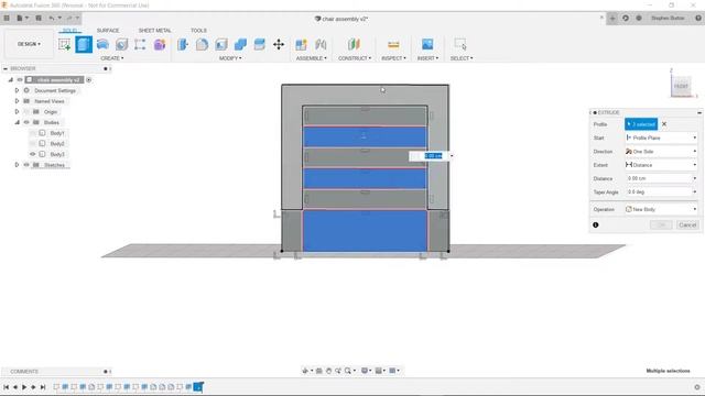 How to make the back of a chair in Fusion 360 смотреть онлайн