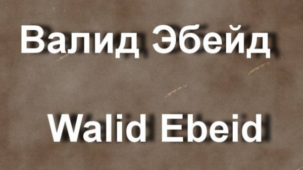 Валид Эбейд Walid Ebeid биография работы