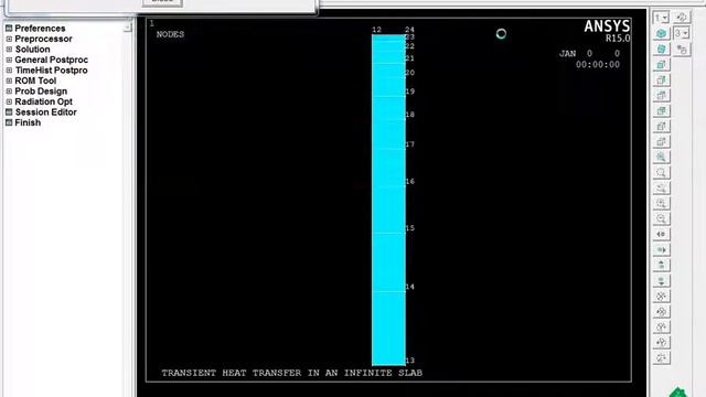 Transient Heat Transfer in an Infinite Slab - ANSYS смотреть онлайн