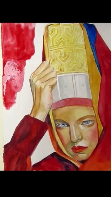 Пелагея, русский костюм, акварель. #shorts смотреть онлайн