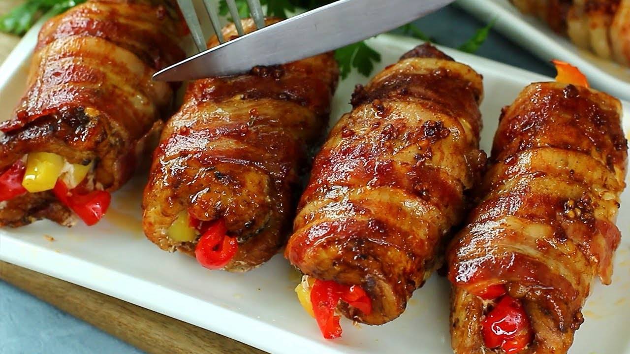 Мясные рулетики из свинины, всего три ингредиента! Необычные мясные рулетики! Просто и быстро. смотреть онлайн