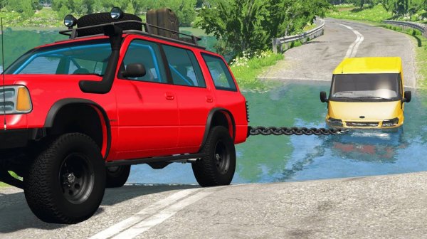Машина vs Дамба - BeamNG.drive игра про машины