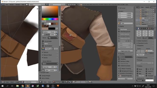 Blender lowpoly character texturing process смотреть онлайн