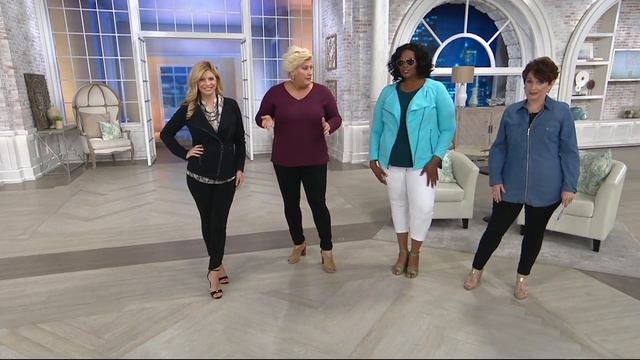 Belle by Kim Gravel Knit Motorcycle Jacket on QVC смотреть онлайн