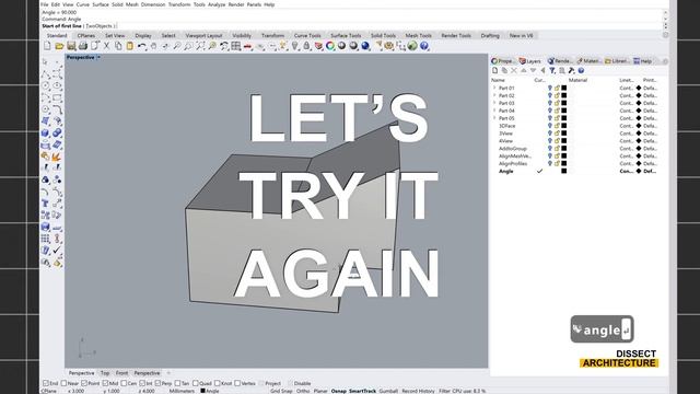 RHINO BASIC COMMANDS | GUIDE #6 | 3DFace, 3View, 4View, AddtoGroup, AlignMeshVertices, Angle смотреть онлайн