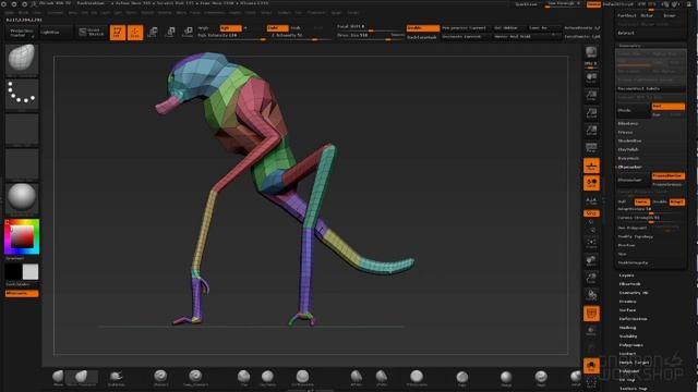 [Zbrush Alien's concept creation] 05 Finding the Form Working with Low Geometry смотреть онлайн