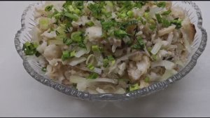 Постная еда.Салат из минтая .Идея для завтрака или ужина.