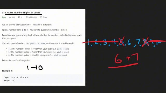 Leetcode 374: Guess Number Higher or Lower (RU) смотреть онлайн