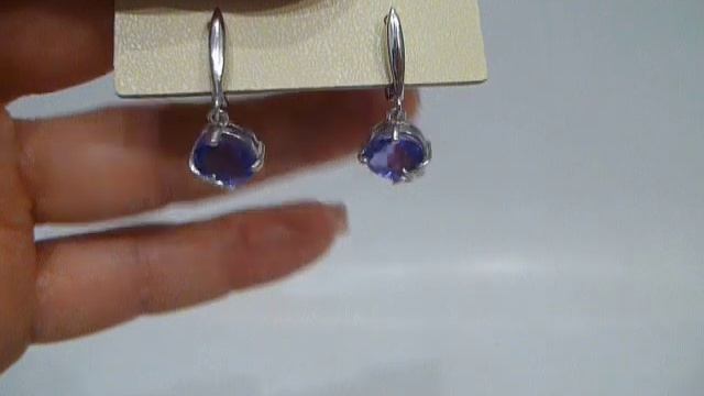Серьги с натуральным голубым флюоритом 6.25 ct Серебро 925 смотреть онлайн