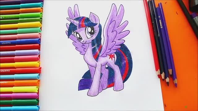Как нарисовать и раскрасить пони СУМЕРЕЧНУЮ ИСКОРКУ из мультфильма Мой маленький пони смотреть онлайн