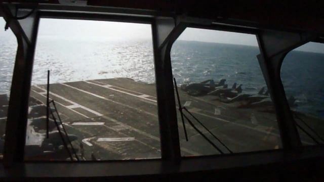EA-6B Prowler Landing on Aircraft Carrier USN | View from Control Tower смотреть онлайн