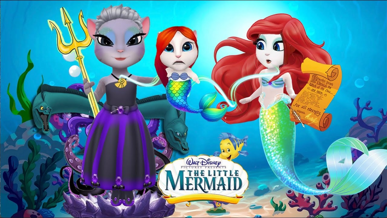 🖼 My talking Angela 2 | Ariel - Little Mermaid and her daughter 🌊🐬 VS Ursula смотреть онлайн