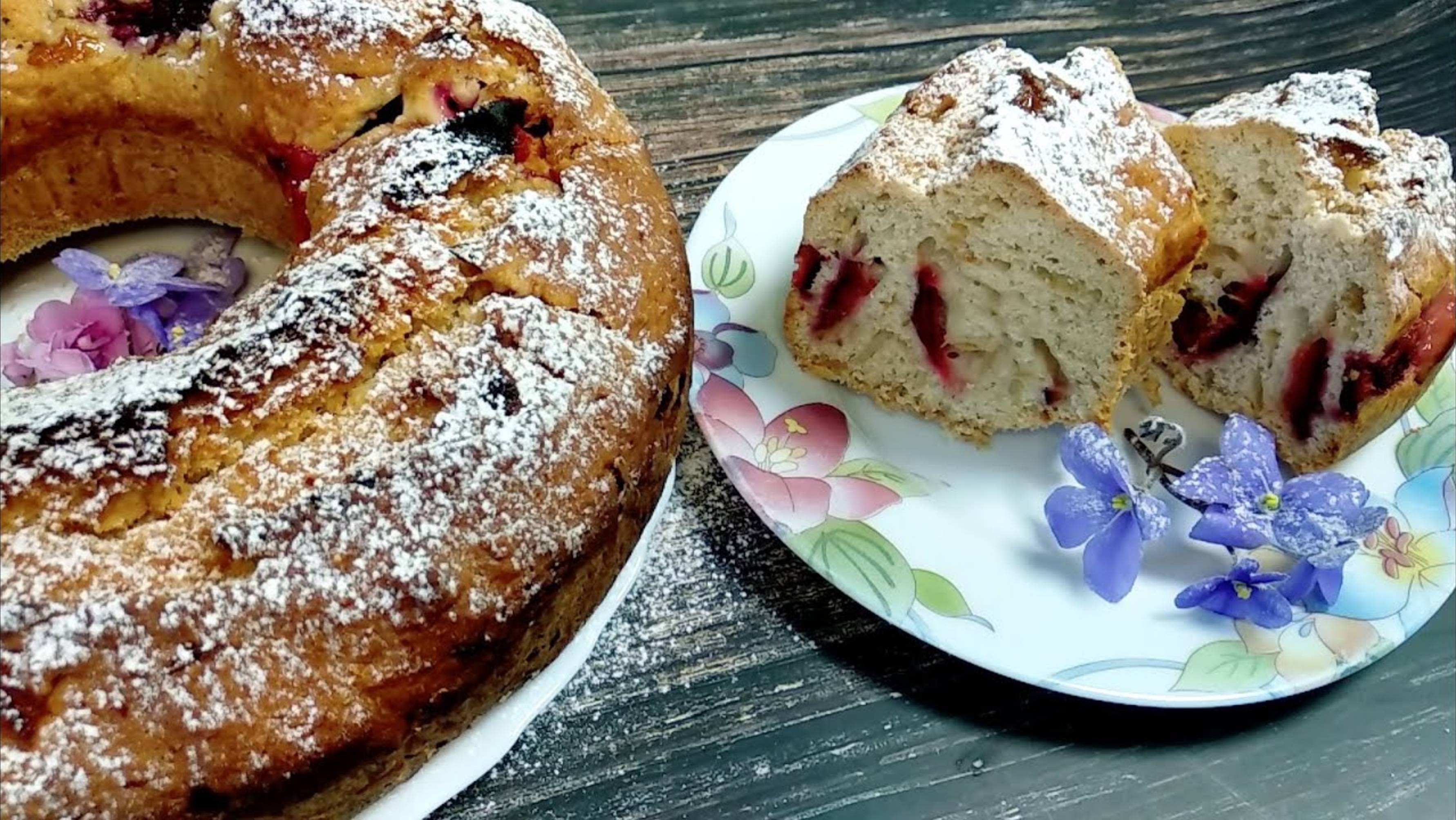 Быстрая выпечка. Королевская коврижка со сливами. смотреть онлайн