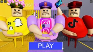 SNAPCHAT БАРРИ VS INSTAGRAM БАРРИ VS TIKTOK БАРРИ в BARRY'S PRISON RUN! в РОБЛОКС(#ROBLOX)