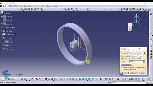 Design of FLYWHEEL | CATIA V5 смотреть онлайн