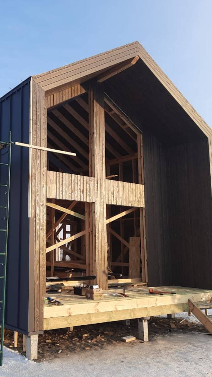 Барнхаус 70 м2. Отделка фасадов смотреть онлайн