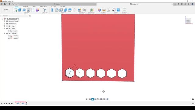 Fusion 360 - A Rectangular Hexagonal pattern from a Equilateral triangle, or Put Holes in Part. смотреть онлайн