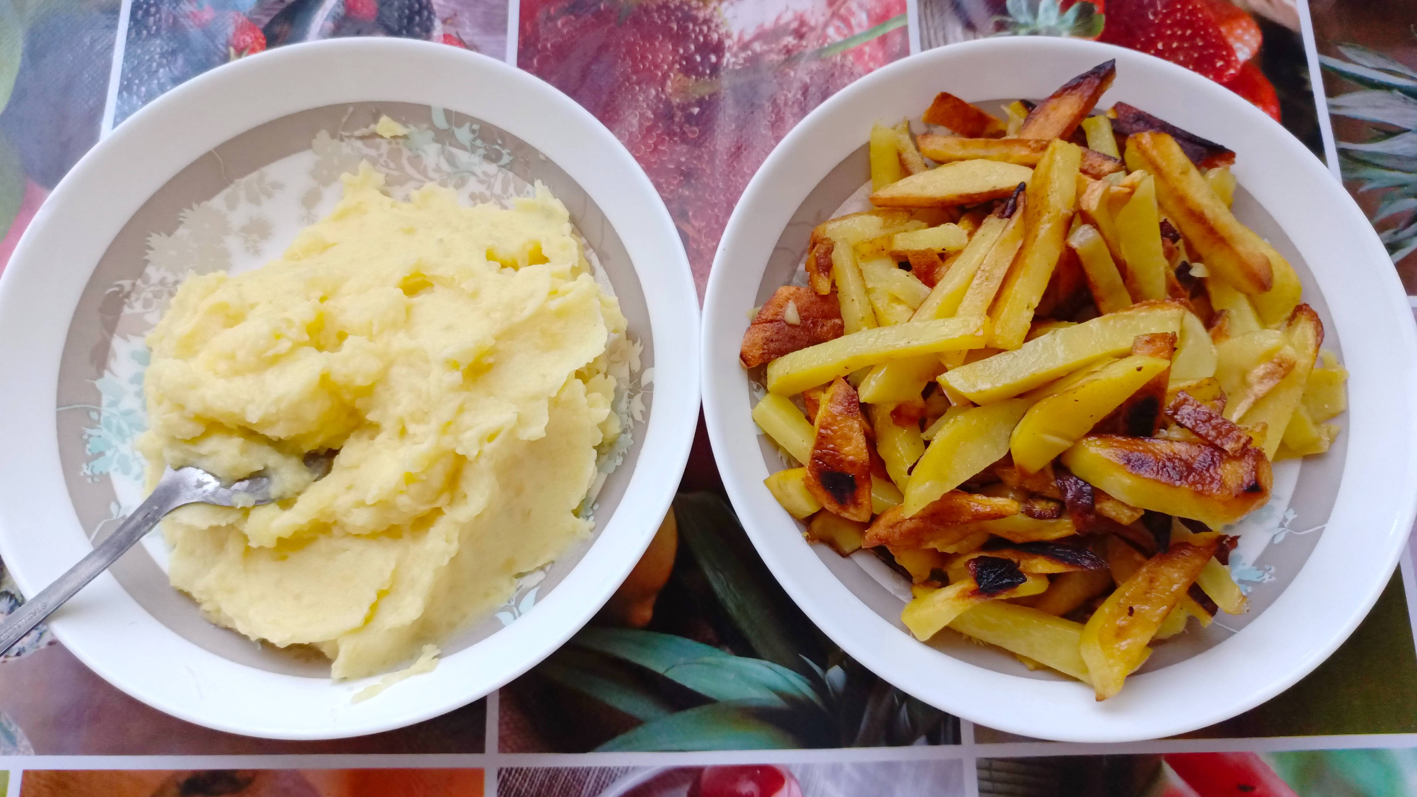 КАРТОФЕЛЬ ЖАРЕННЫЙ И ТОЛЧЕНКА