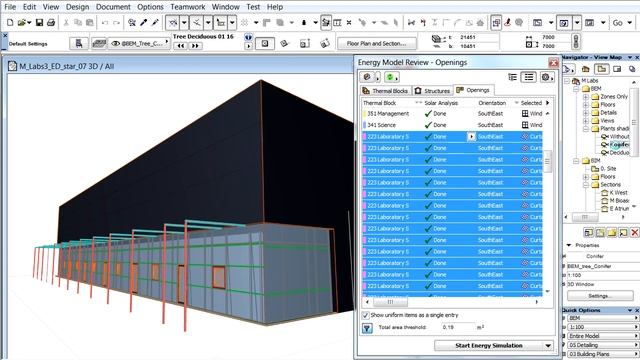 Openings list in ARCHICAD's Energy Model: Plants used as dynamic shading devices смотреть онлайн