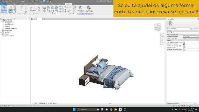 Revit Family | Bed with Pillows and Nightstands | Free Download смотреть онлайн
