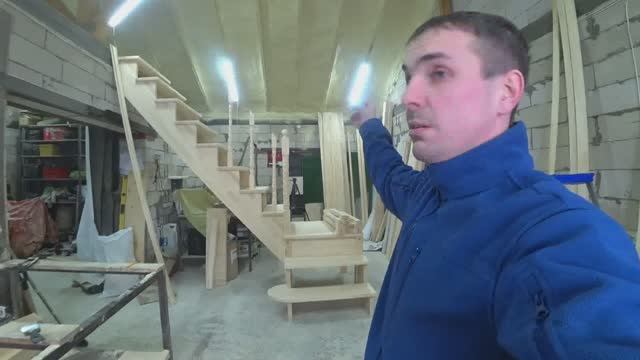Изготовление и покраска деревянной лестницы в г.Пермь смотреть онлайн