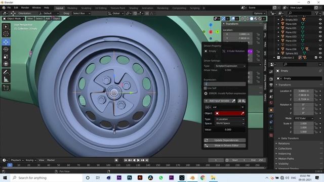 Blender Tutorial || Animate Car Wheels with easy Expression in blender 2.91 realistic | Hindi смотреть онлайн