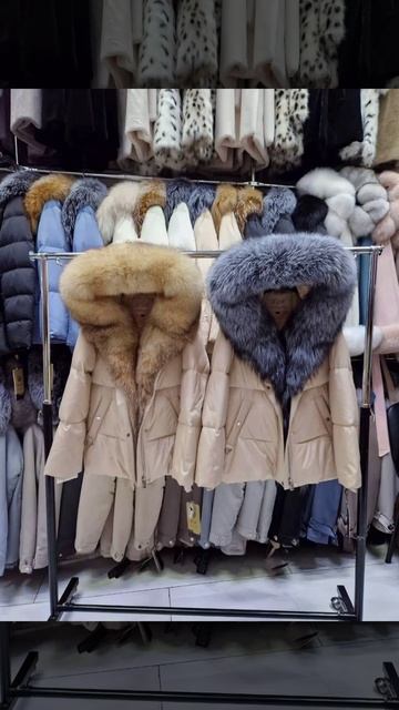 Пуховик с капюшоном, натуральный мех Лиса, Песец🔥🔥🔥 смотреть онлайн