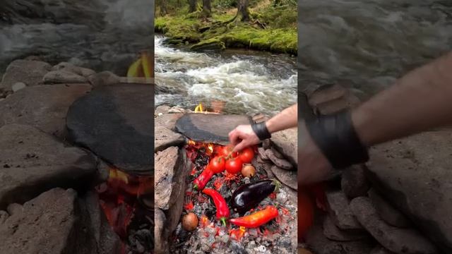 Форель с овощным рагу на природе смотреть онлайн