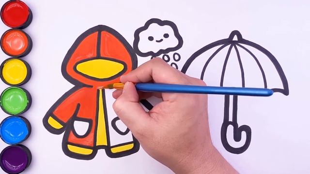 Bolalar uchun yomg'ir rasmini chizish/ Draw a picture of the rain for children смотреть онлайн
