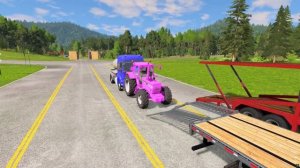 Поезда и трактора, автовозы, прицепы, машины и грузовики.