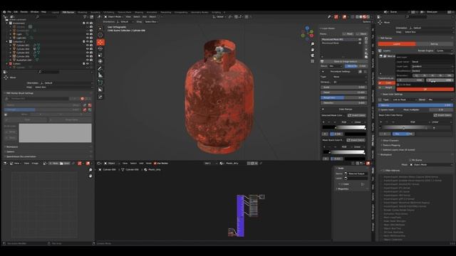 Blender PBR Painter- Gas bottle - Procedural rusty material смотреть онлайн