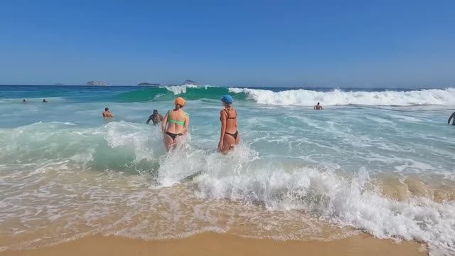 Восхитительный пляж Бразилии. Рио Де Жанейро. 2025 .4К Видео. смотреть онлайн