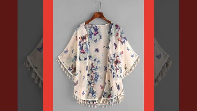 Vintage Boho Kimono Cardigan Lece Crochet Chiffon Loose Outwear Blouse For Girls смотреть онлайн