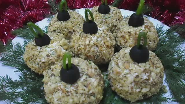 Закуска Ёлочные шарики — украшение стола на НГ! 🎄✨ смотреть онлайн