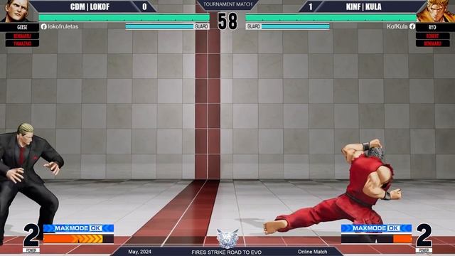KOFXV 🥇 LOKOF Vs KULA - Tournament Match: Fire Strike Road To Evo! KOF
