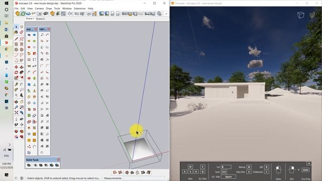 Enscape for SketchUp - Full tutorial SketchUp tiny house plan design and render with Enscape смотреть онлайн