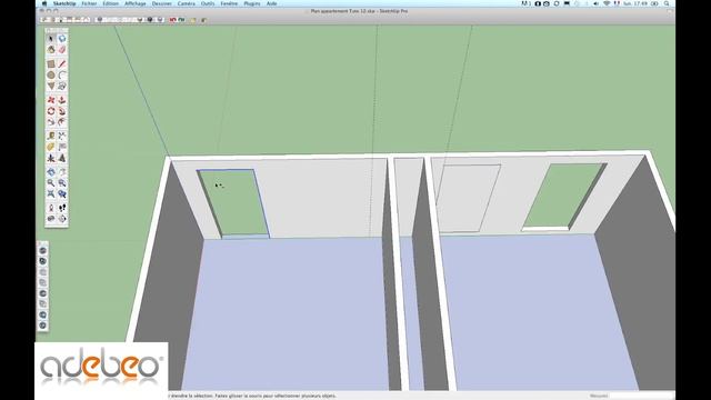 Tutoriel Sketchup - 13 - finalisation de l'ouverture des portes смотреть онлайн