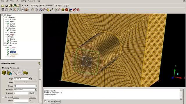 LearnCAx Tutorial - ANSYS ICEMCFD - Stru Mesh - Structured meshing of cylinder attached to cube смотреть онлайн