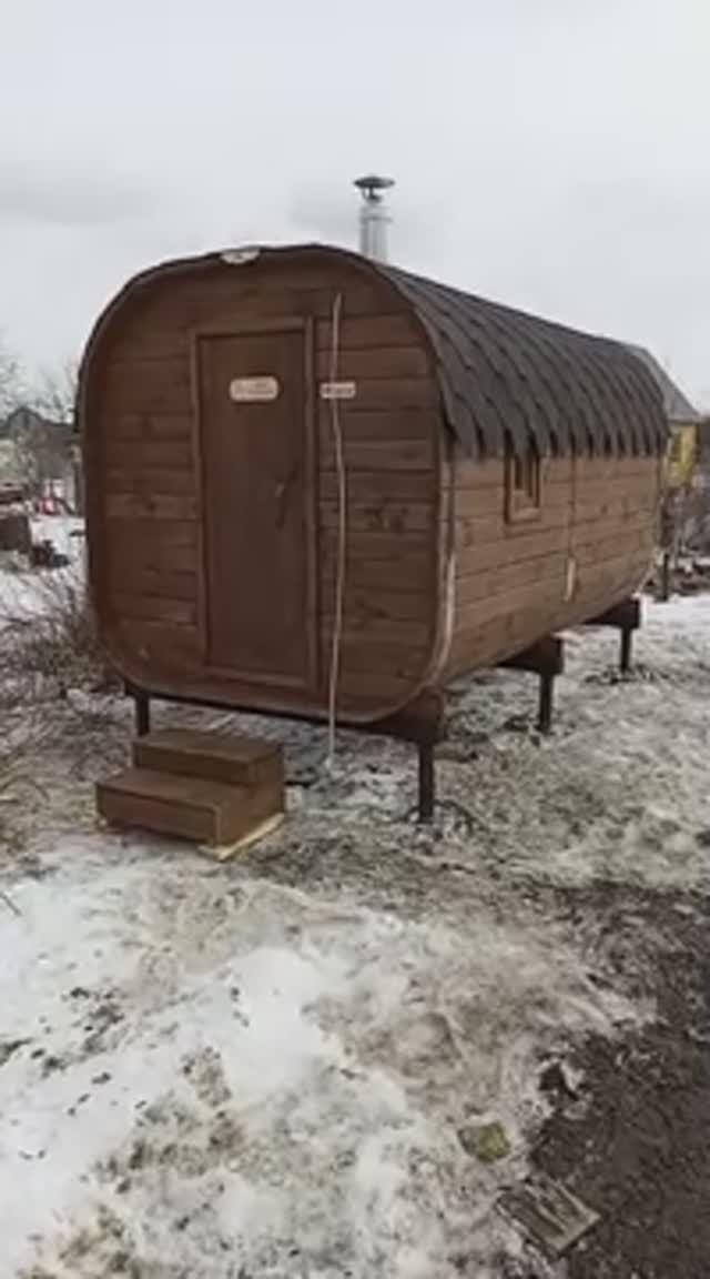 Баня "Квадро" бочка 4 метра на сваях купить в Сарове. смотреть онлайн