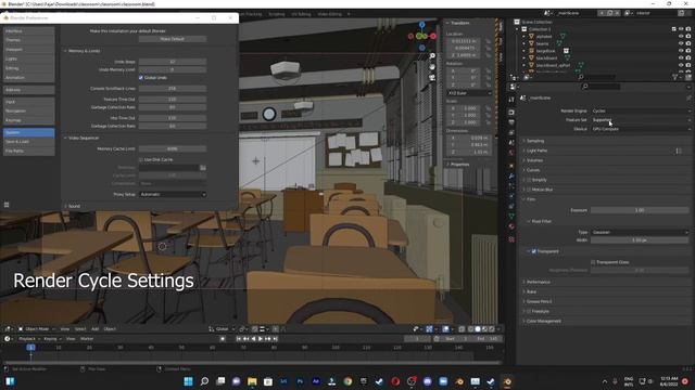 AMD Radeon RX 6600 PCIe 3.0, Blender 3D 3.2 Benchmark Ruang Kelas Rendering HIP смотреть онлайн
